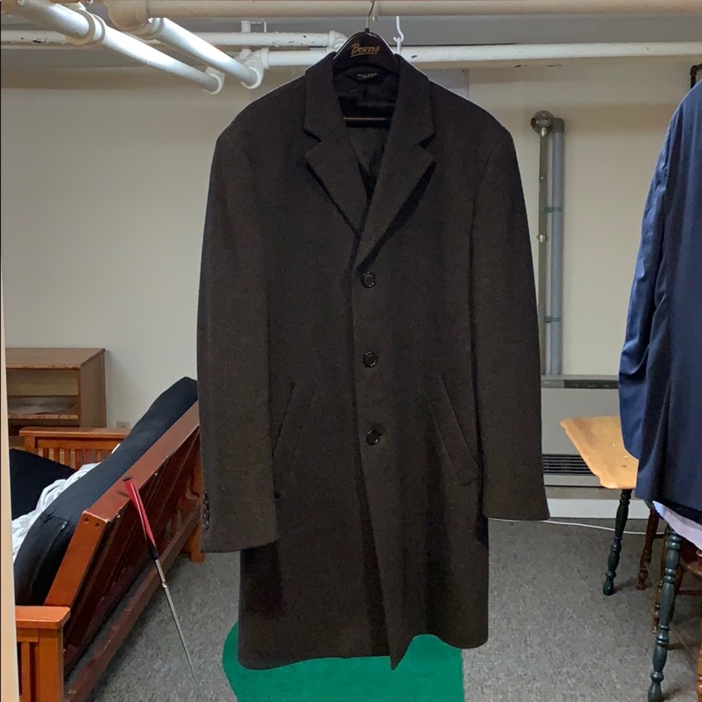Jos A Bank Charcoal Grey Overcoat 38R